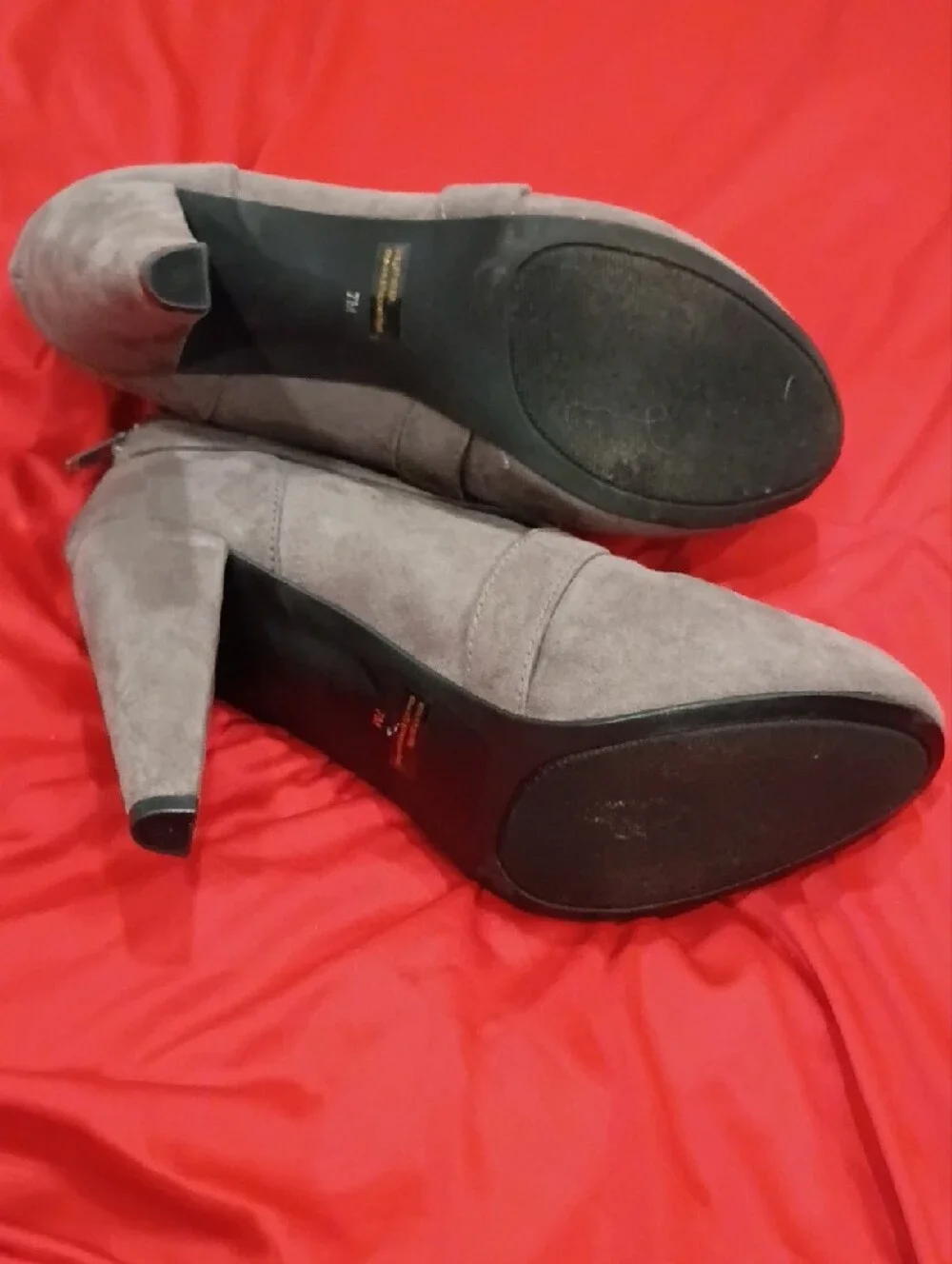 G by Guess Taupe Suede Ankle Booties with Side Strap